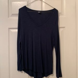 Teal green Old Navy Luxe long sleeve v-neck tee